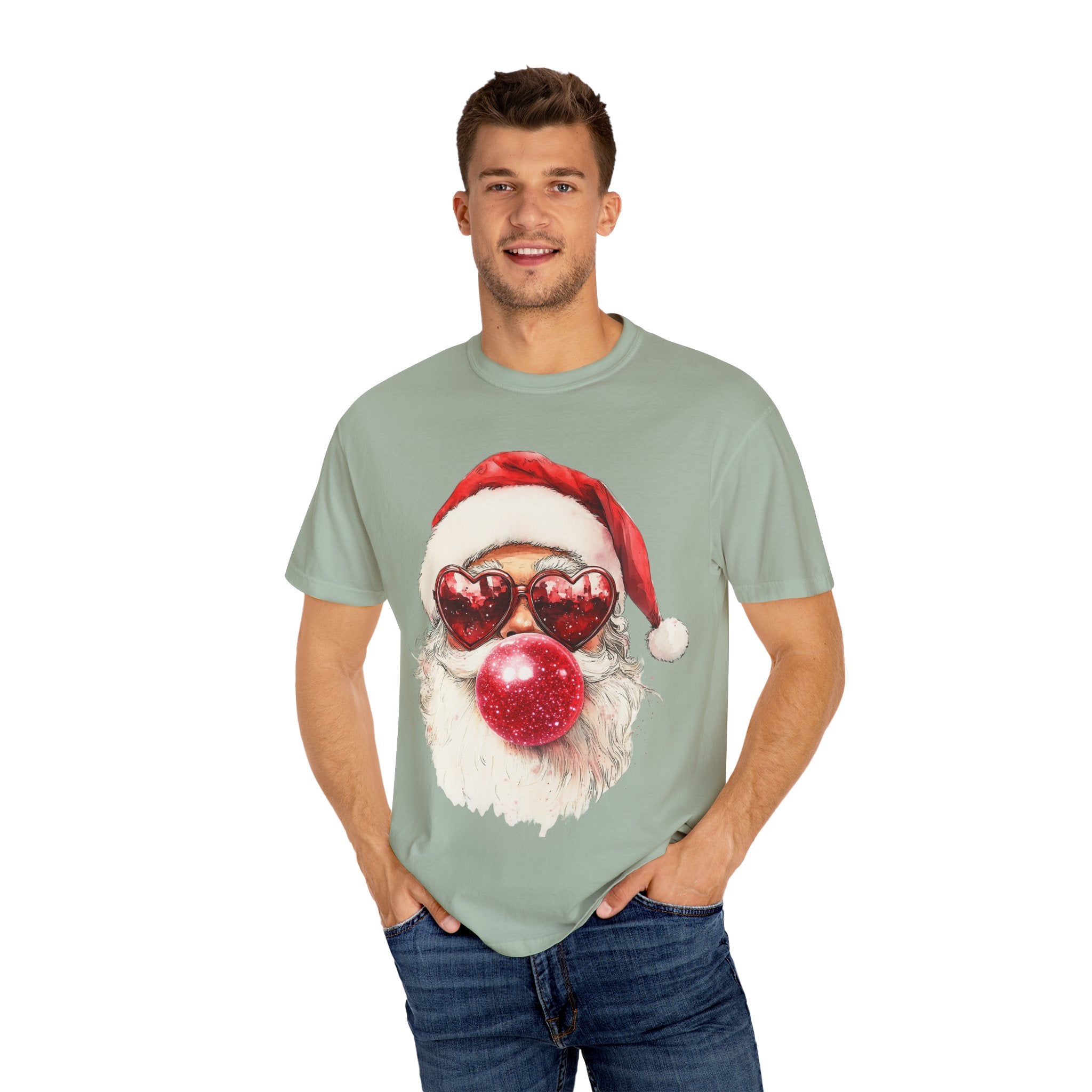 Festive Santa Heart Glasses T-shirt