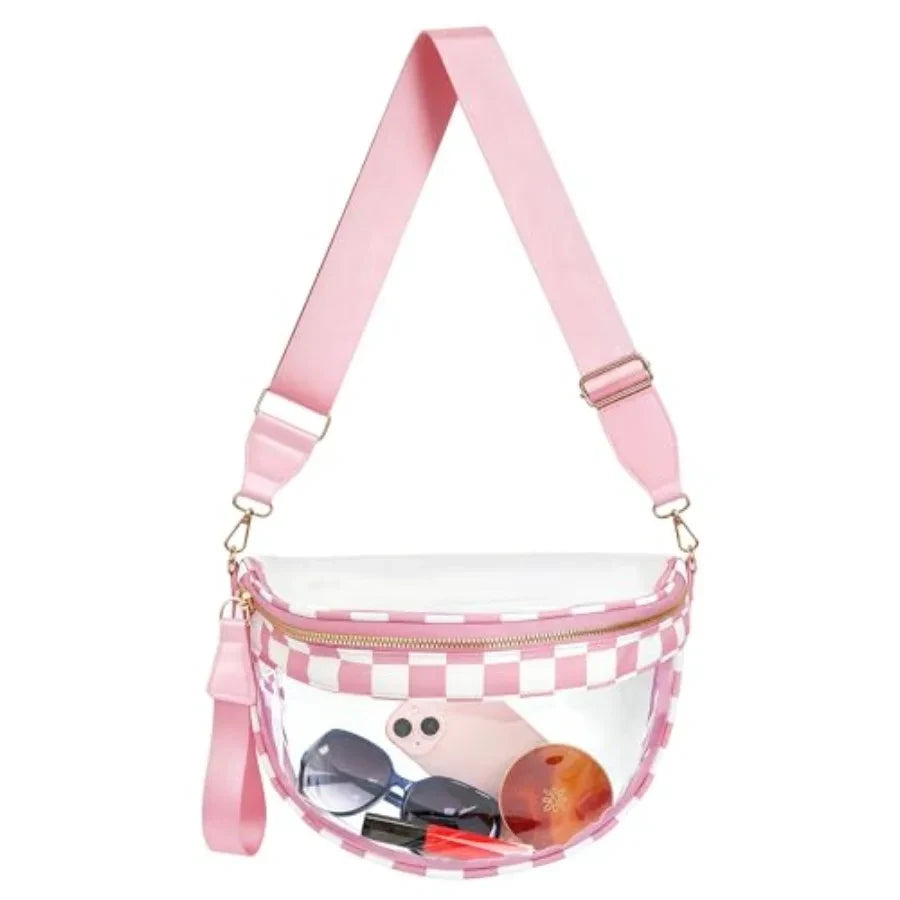 Checkered Stingray Leather Belt Bag