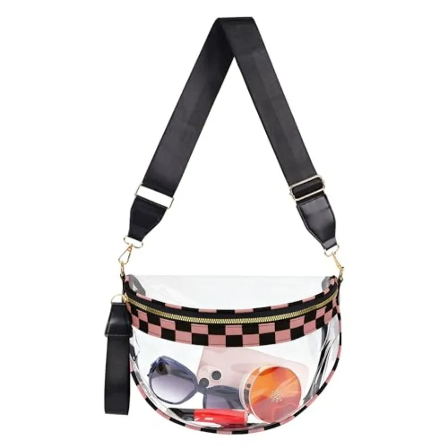 Checkered Stingray Leather Belt Bag