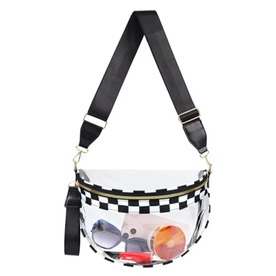 Checkered Stingray Leather Belt Bag