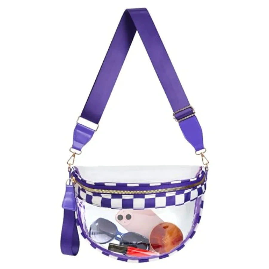 Checkered Stingray Leather Belt Bag