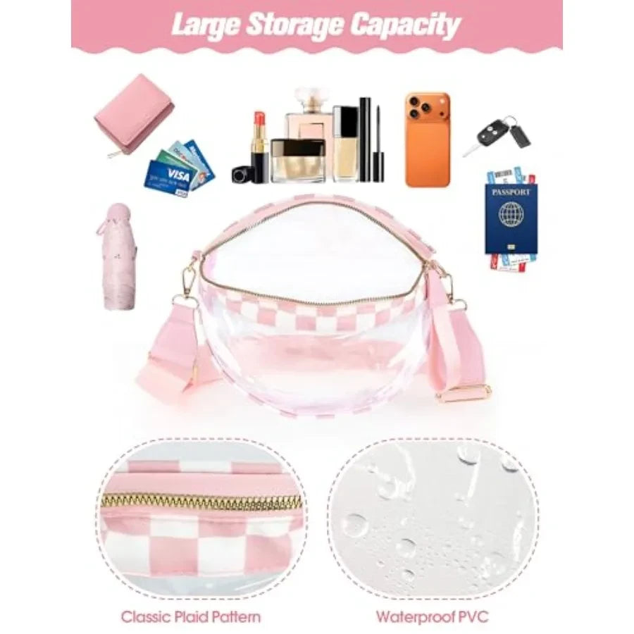 Checkered Stingray Leather Belt Bag