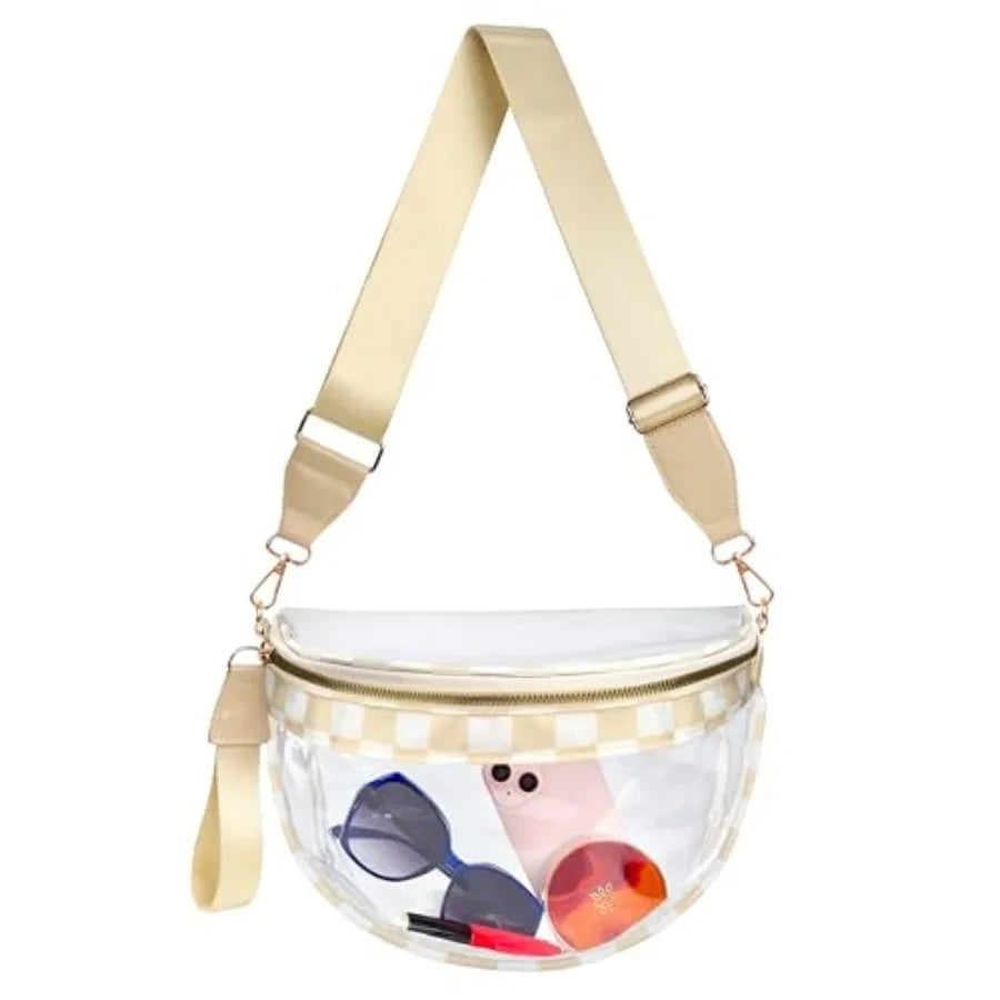 Checkered Stingray Leather Belt Bag