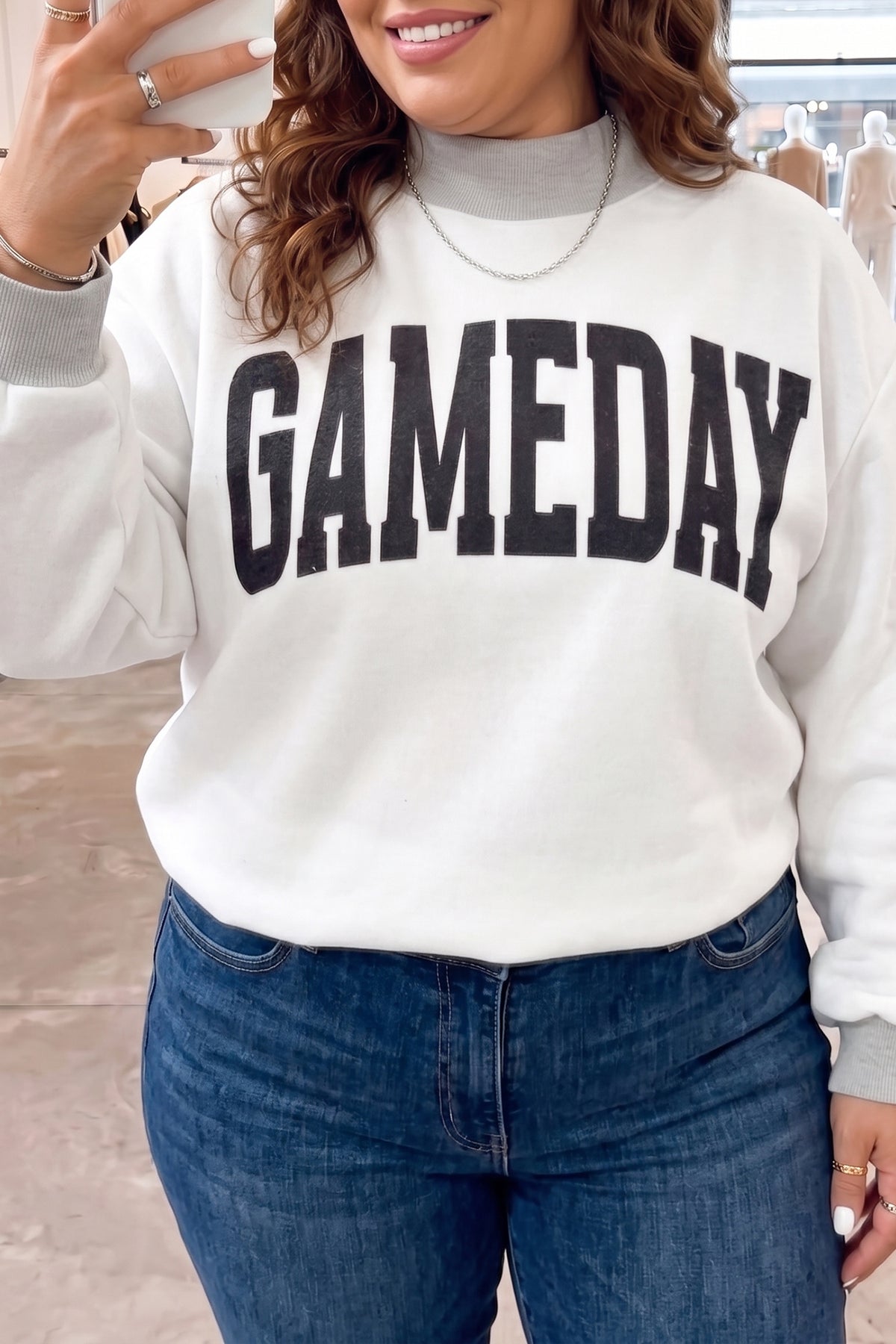 GAME DAY/ FOOTBALL  Reversible Plus Size Sweatshirt