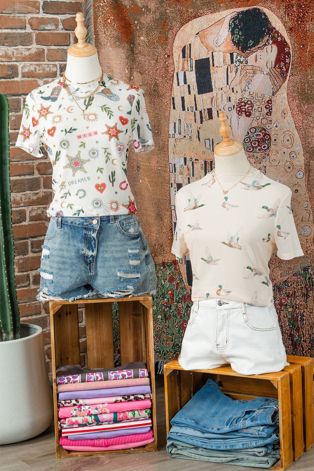 White LOVE WILD DREAMER Western Print Sheer Mesh Top