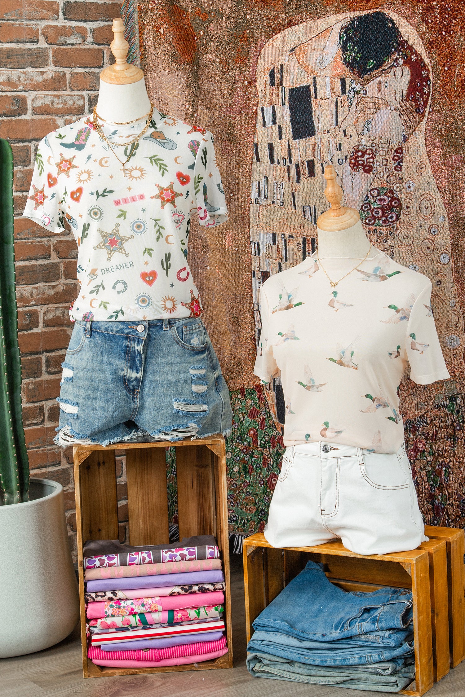 White LOVE WILD DREAMER Western Print Sheer Mesh Top