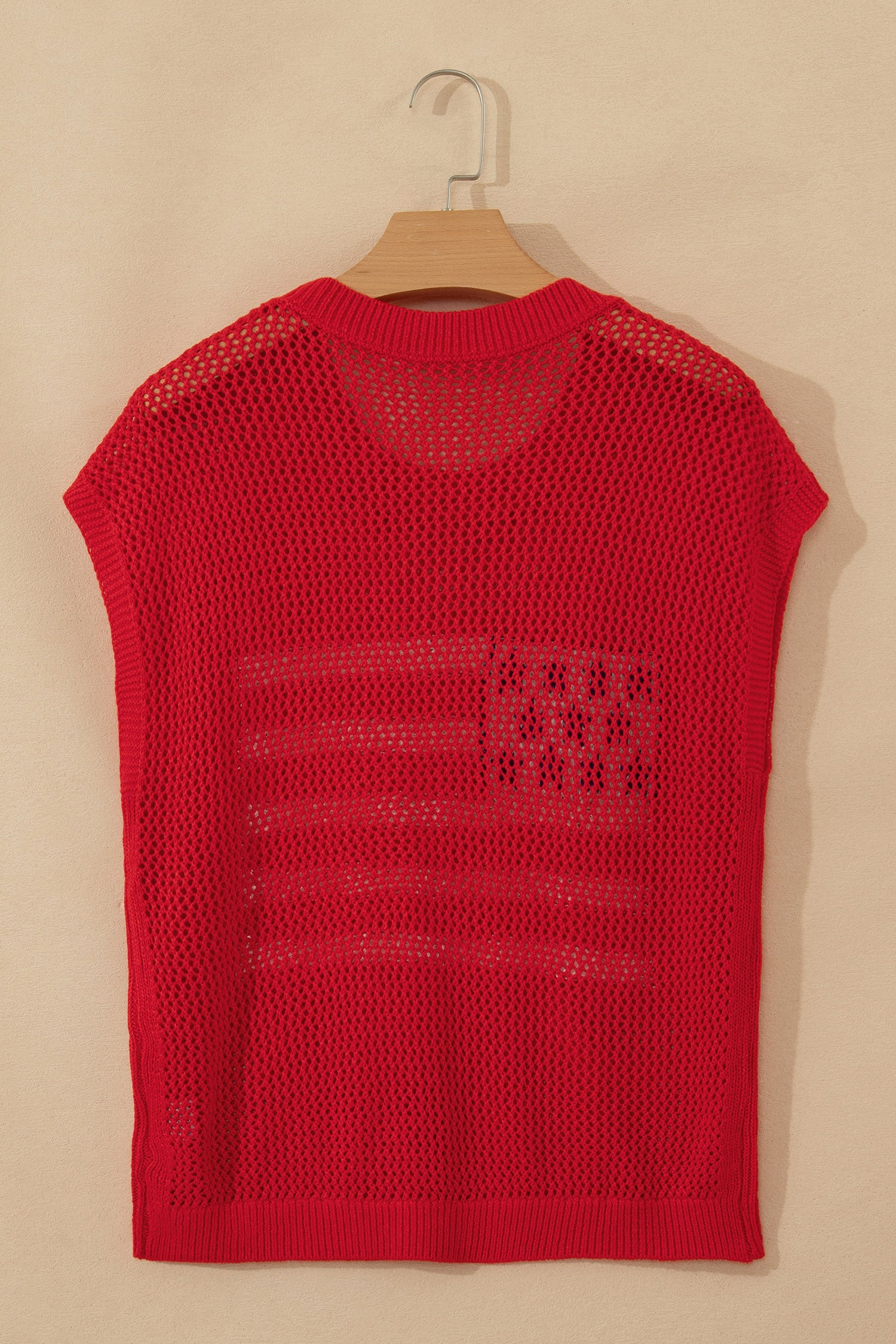Fiery Red Flag Graphic Short Sleeve Sweater Top