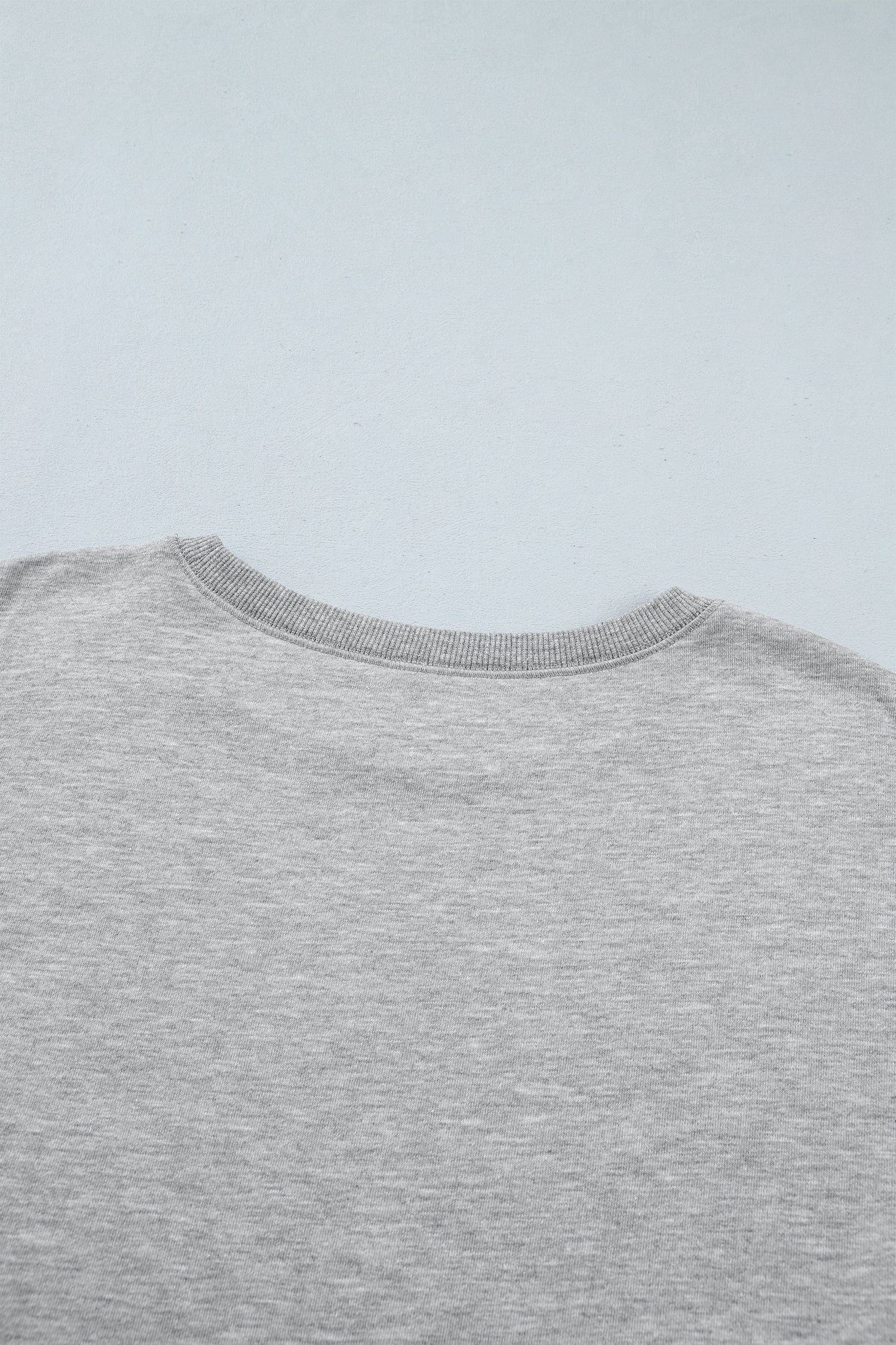 Medium Grey Sequin Western Ghost Print Long Sleeve Round Neck Sweatshirt