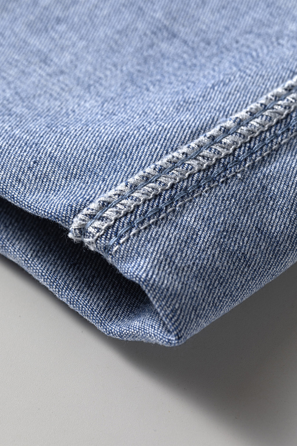 Beau Blue Turn-up Cuffs Womens Loose Jeans