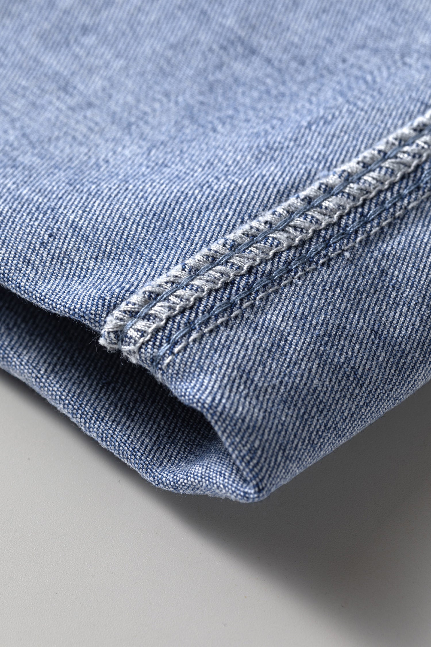 Beau Blue Turn-up Cuffs Womens Loose Jeans