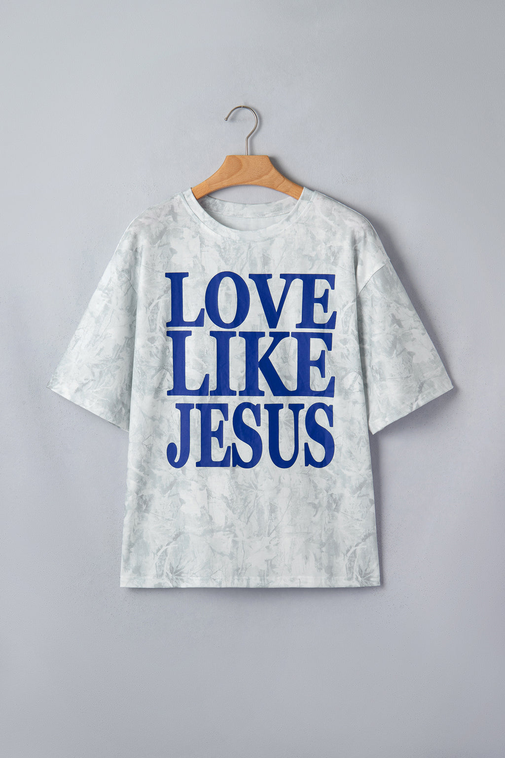 Gray Love Like Jesus Camouflage Oversized T Shirt