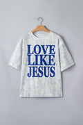 Gray Love Like Jesus Camouflage Oversized T Shirt