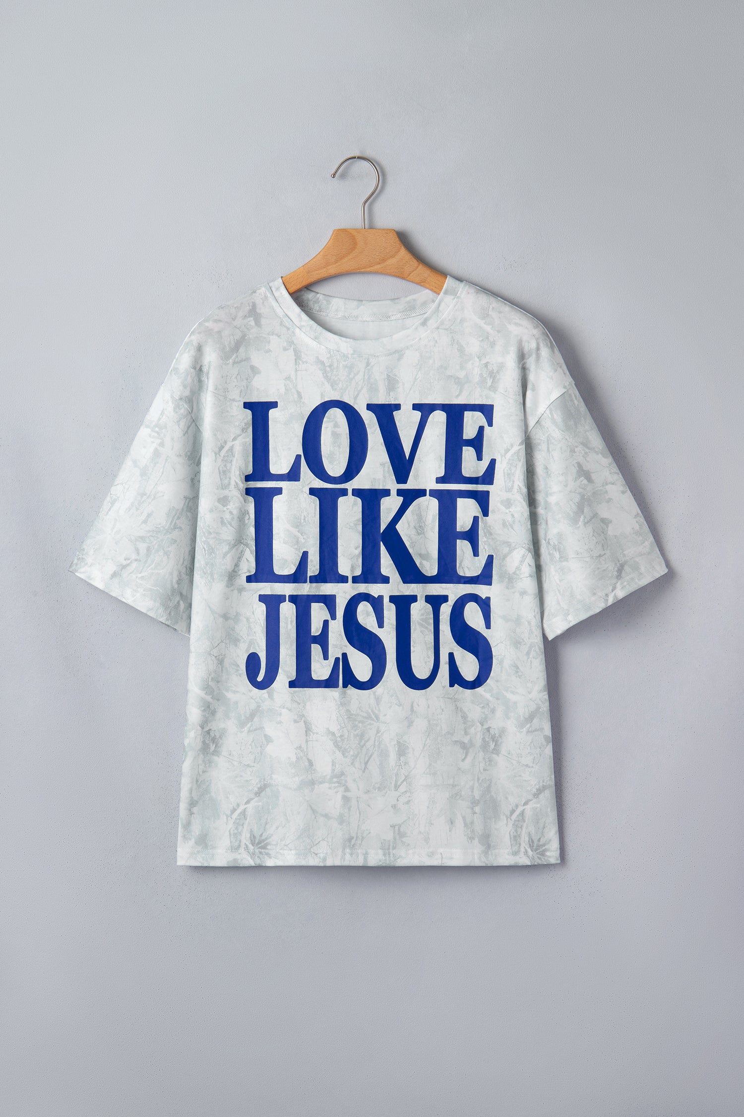 Gray Love Like Jesus Camouflage Oversized T Shirt