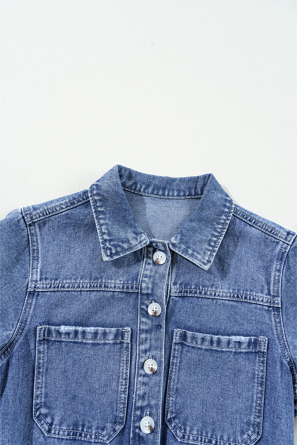 Dusk Blue Denim Short Sleeve Romper