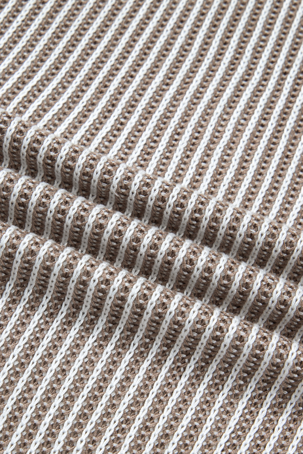 Pale Khaki Contrast Trim Ribbed Knit Sweater Tank Top