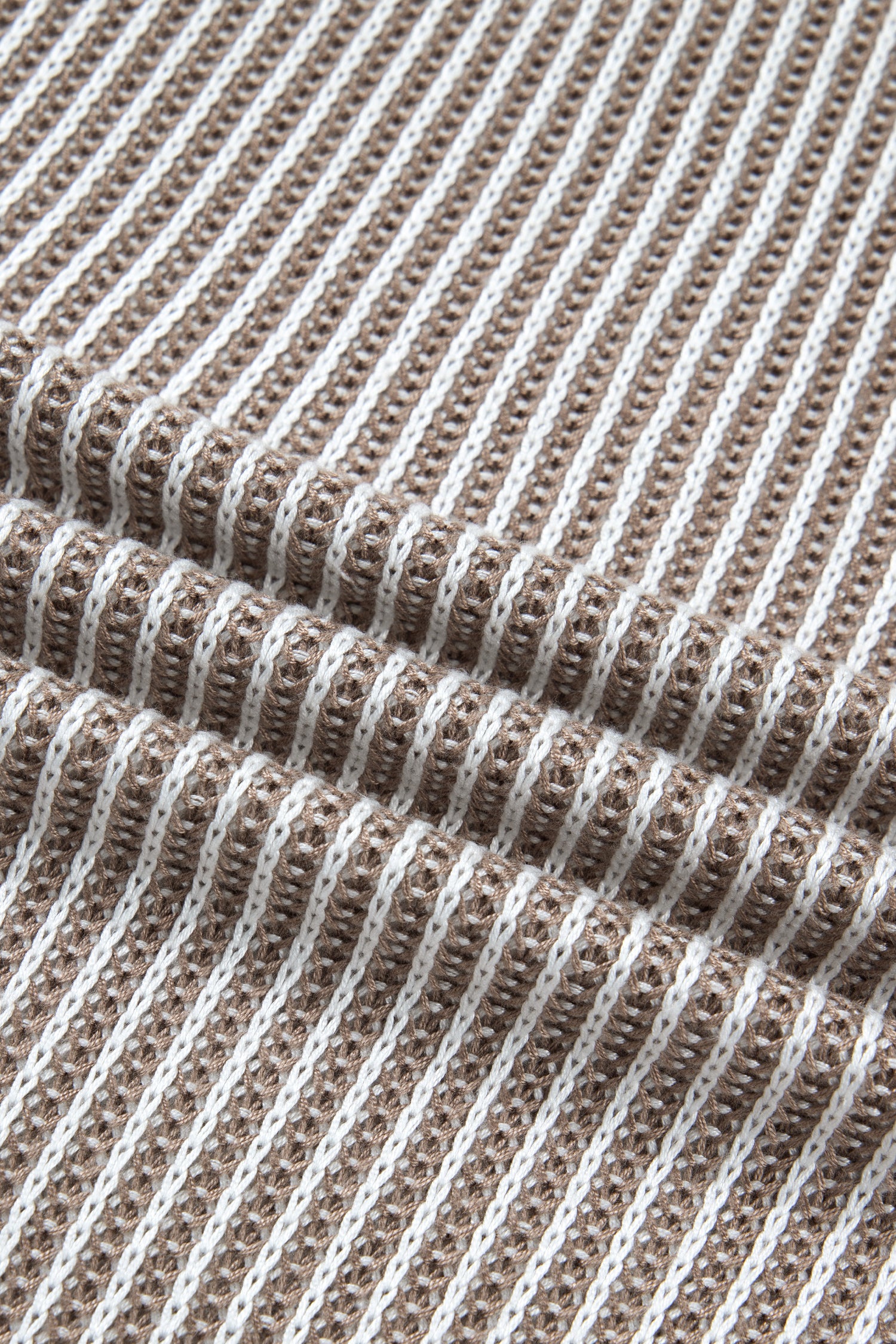 Pale Khaki Contrast Trim Ribbed Knit Sweater Tank Top