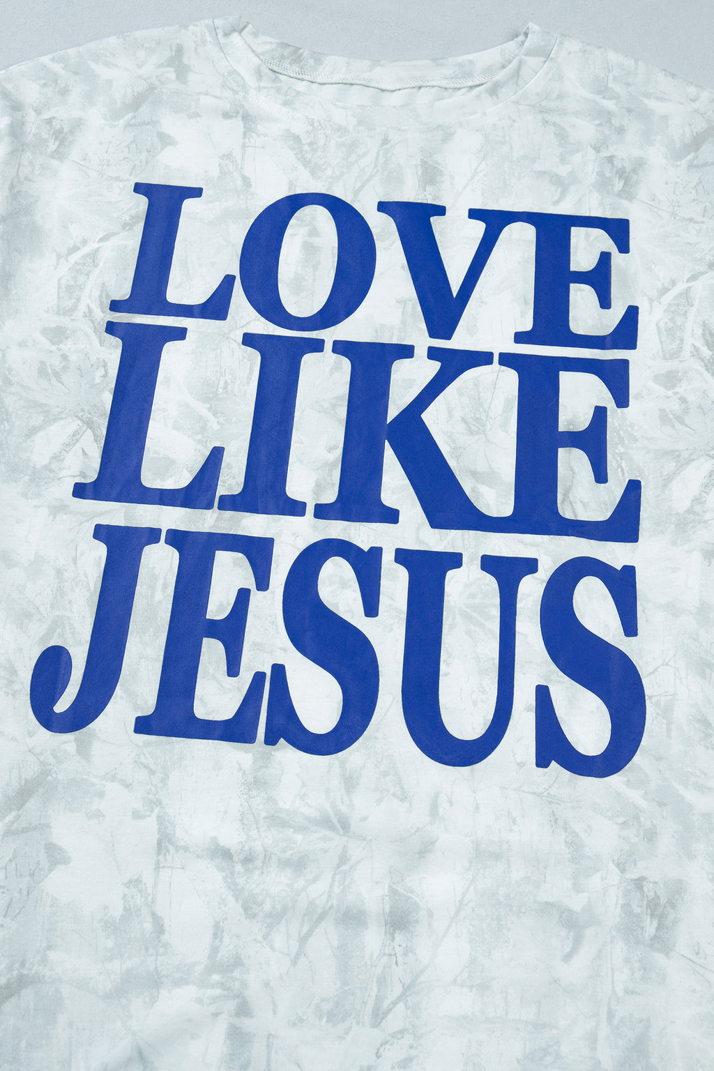 Gray Love Like Jesus Camouflage Oversized T Shirt
