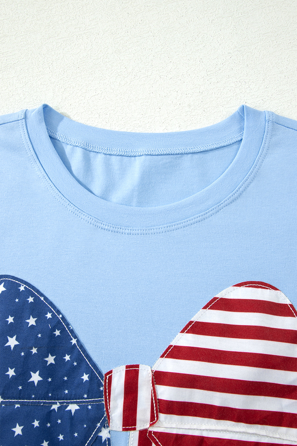 Beau Blue Patriotic Big Bow Stitched T Shift Mini Dress